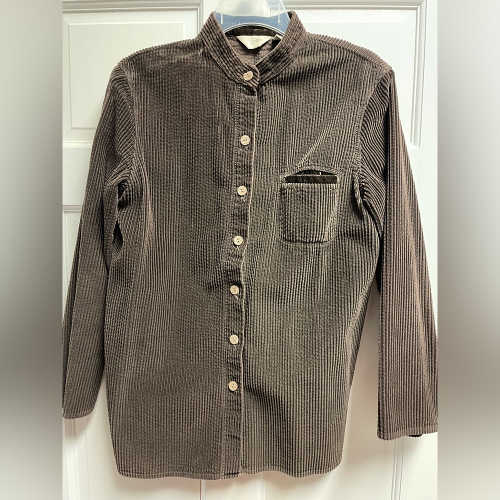 J Jill Corduroy Shacket Shirt Brown Small